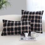 SOGA 35cm Modern Plaid Pattern Blush Pink Gray Decorative Throw Pillow