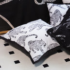 45cm Throw Pillow White Leopard