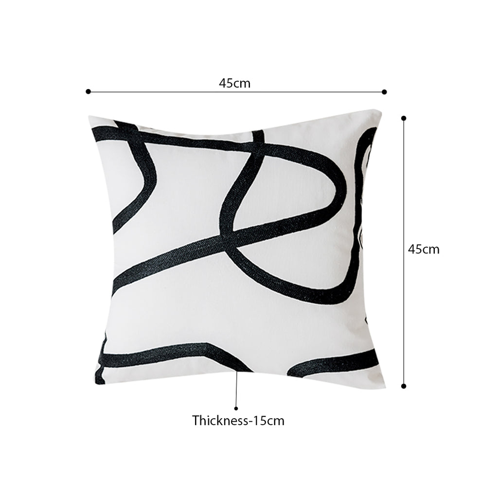 SOGA 45cm Square Modern Minimalist Black Letter Print Decorative Throw Pillow