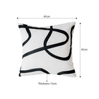 SOGA 45cm Square Modern Minimalist Black Letter Print Decorative Throw Pillow