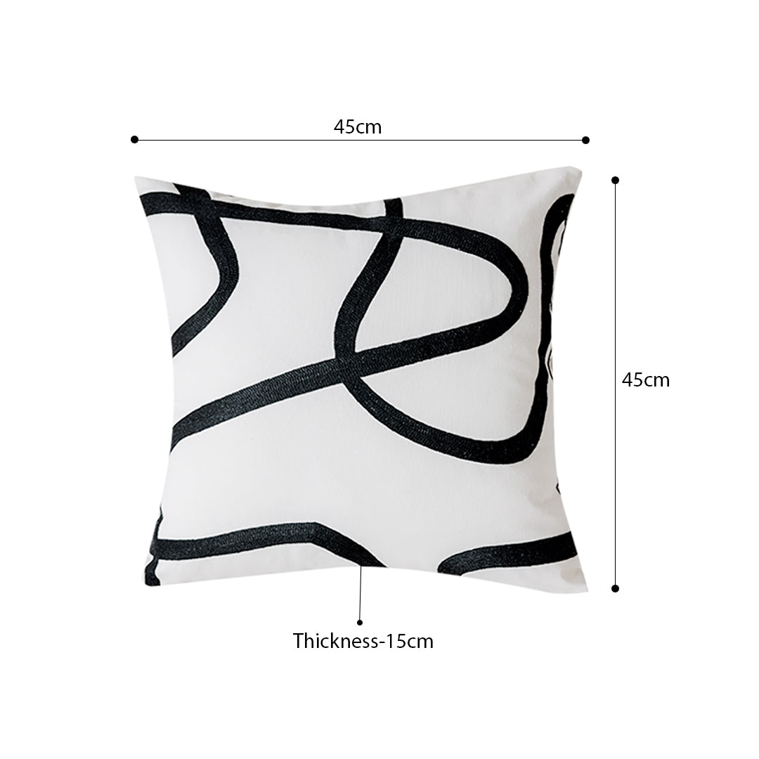 SOGA 45cm Square Modern Minimalist Black Letter Print Decorative Throw Pillow