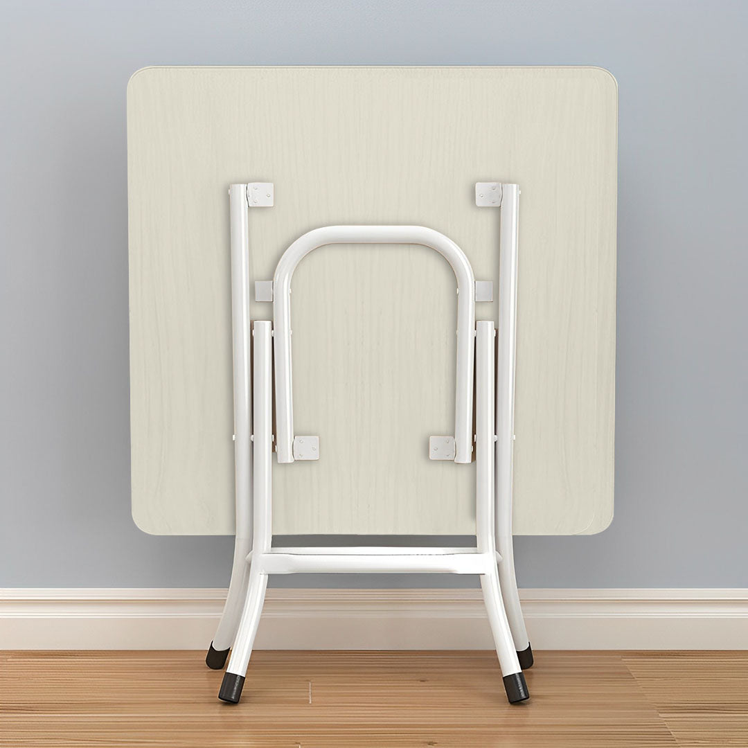 Wood-Colored Square Dining Table Portable
