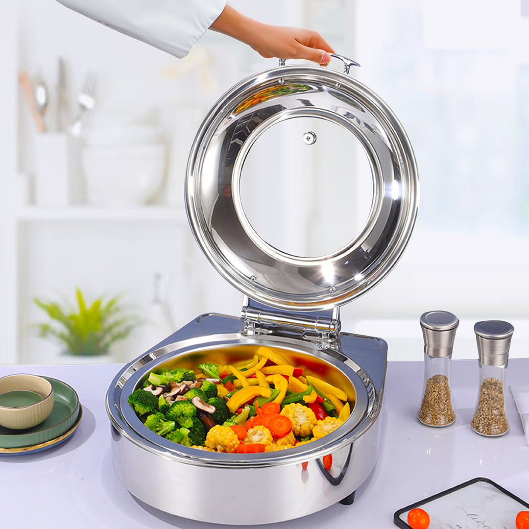 Stainless Steel Round Chafing Dish with Top Lid