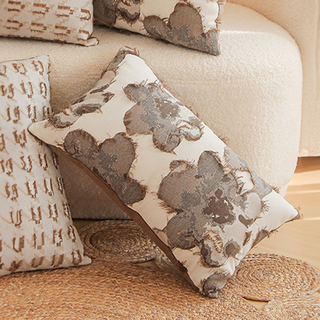 SOGA 2X 35cm Vintage Floral Embroidered Rectangular Cushions