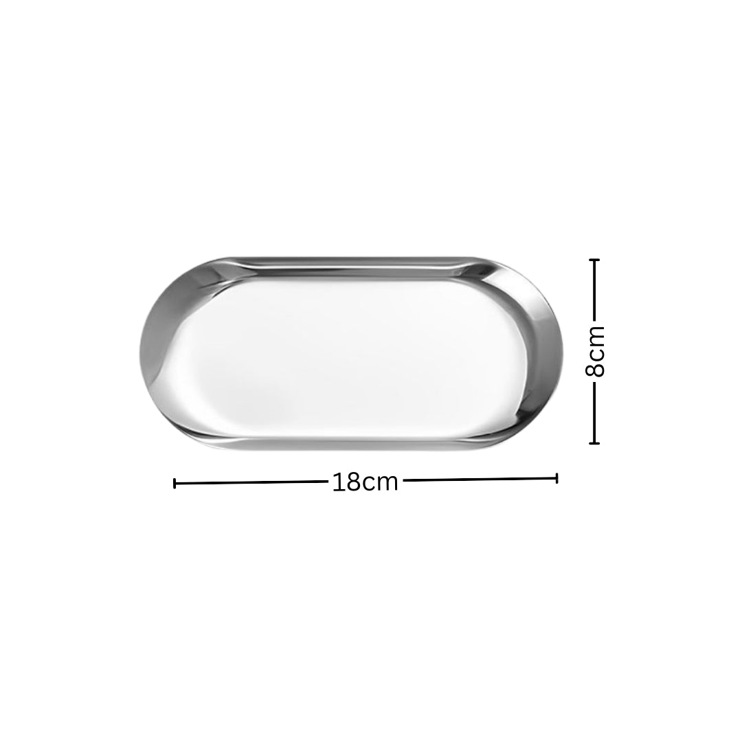 Silver Nordic Oval Plate Set Small, Medium, and Large for 3 Pieces Kitchen