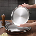 23cm Premium Silver Grilling Plate Durable Heat-Resistant Perfect for BBQs and Outdoor