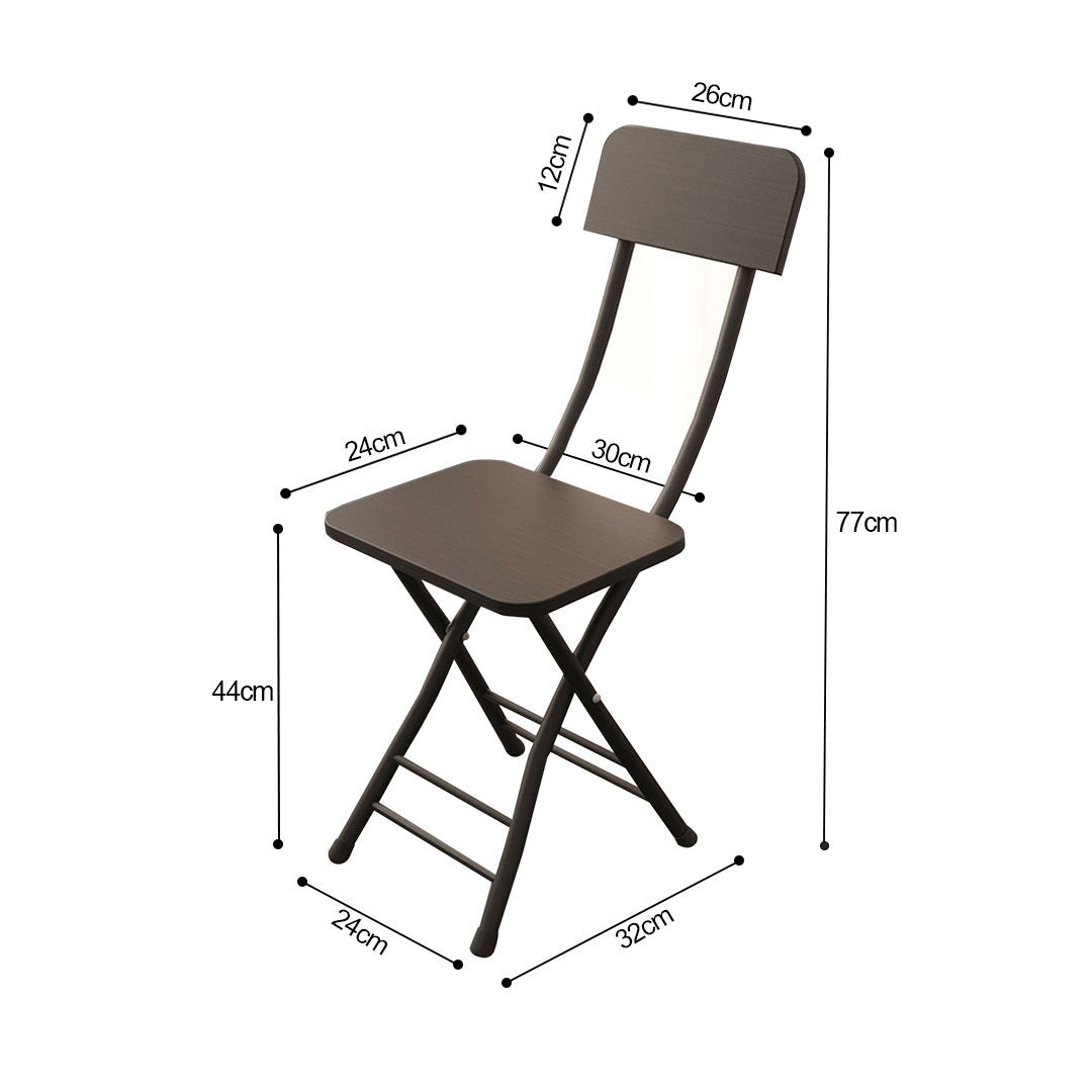 SOGA Black Foldable Chair Space Saving Seat Set of 2