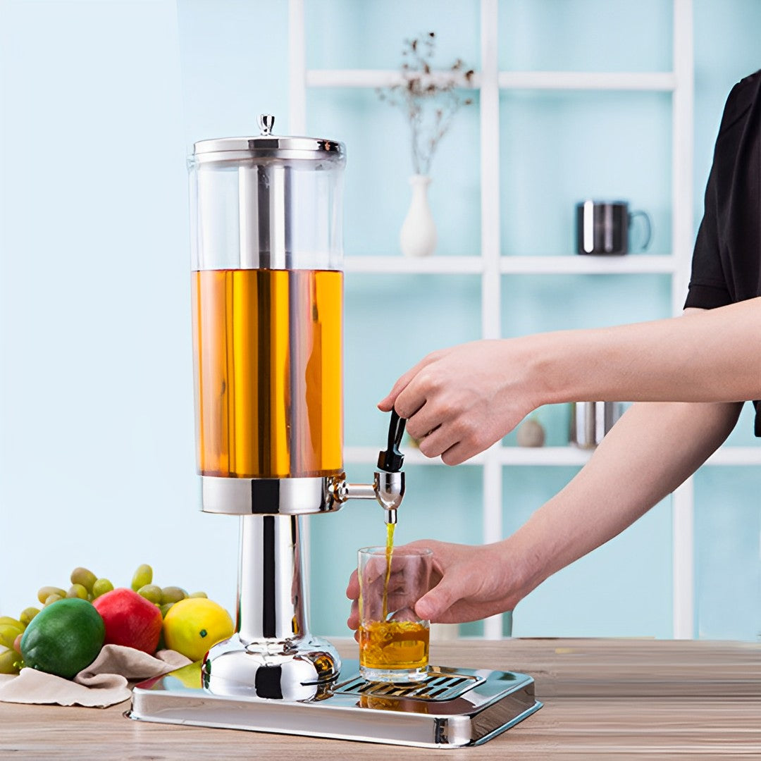 Single 3L Silver Stainless Steel Beverage Dispenser