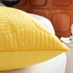 SOGA 50cm Yellow Textured Geometric Pattern Decorative Throw Pillow