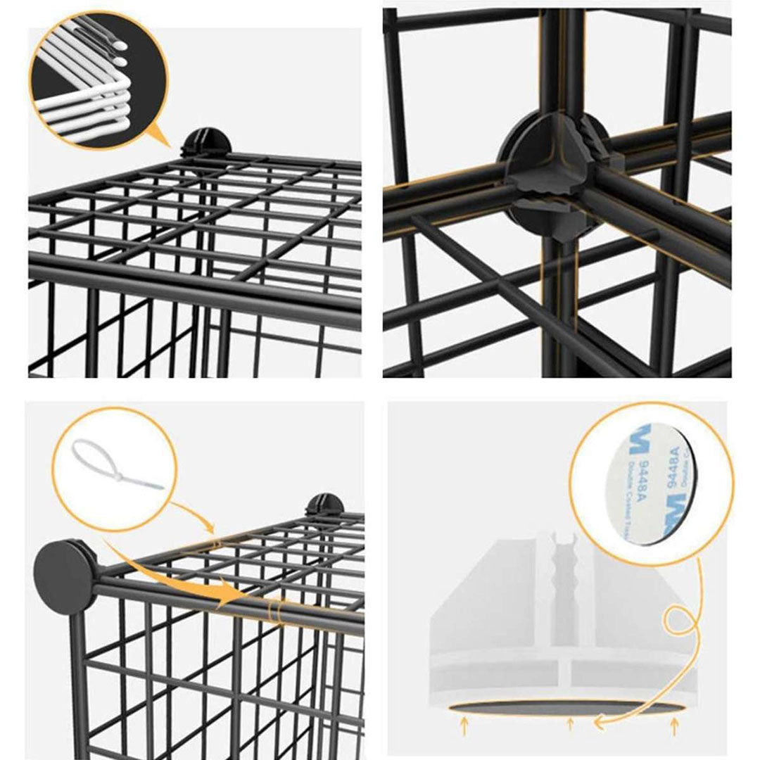 Black Portable 6-Cube 3 Column Storage Organiser