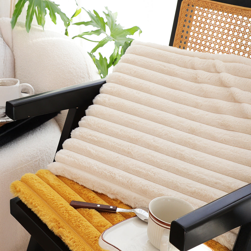 SOGA 2X 45cm Cream Corduroy Soft Leaning Plush Backrest Seat Pillow