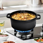 Cast Iron Porcelain Casserole 5L Black 24cm