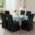 Black Chair Cover Seat Protector with Ruffle Skirt