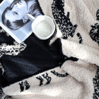 SOGA Black Cream Animal Print Throw Blanket 130x180cm Polyester
