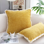 50cm Throw Pillow Turmeric Yellow Aesthetic Chenille Texture