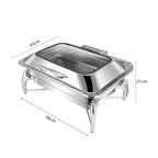 Stainless Steel Rectangular Chafing Dish with Top Lid