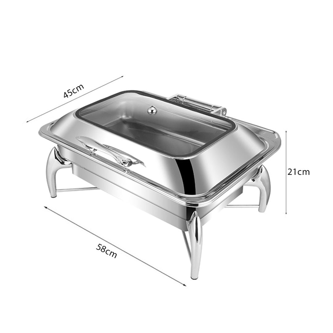 Stainless Steel Rectangular Chafing Dish with Top Lid