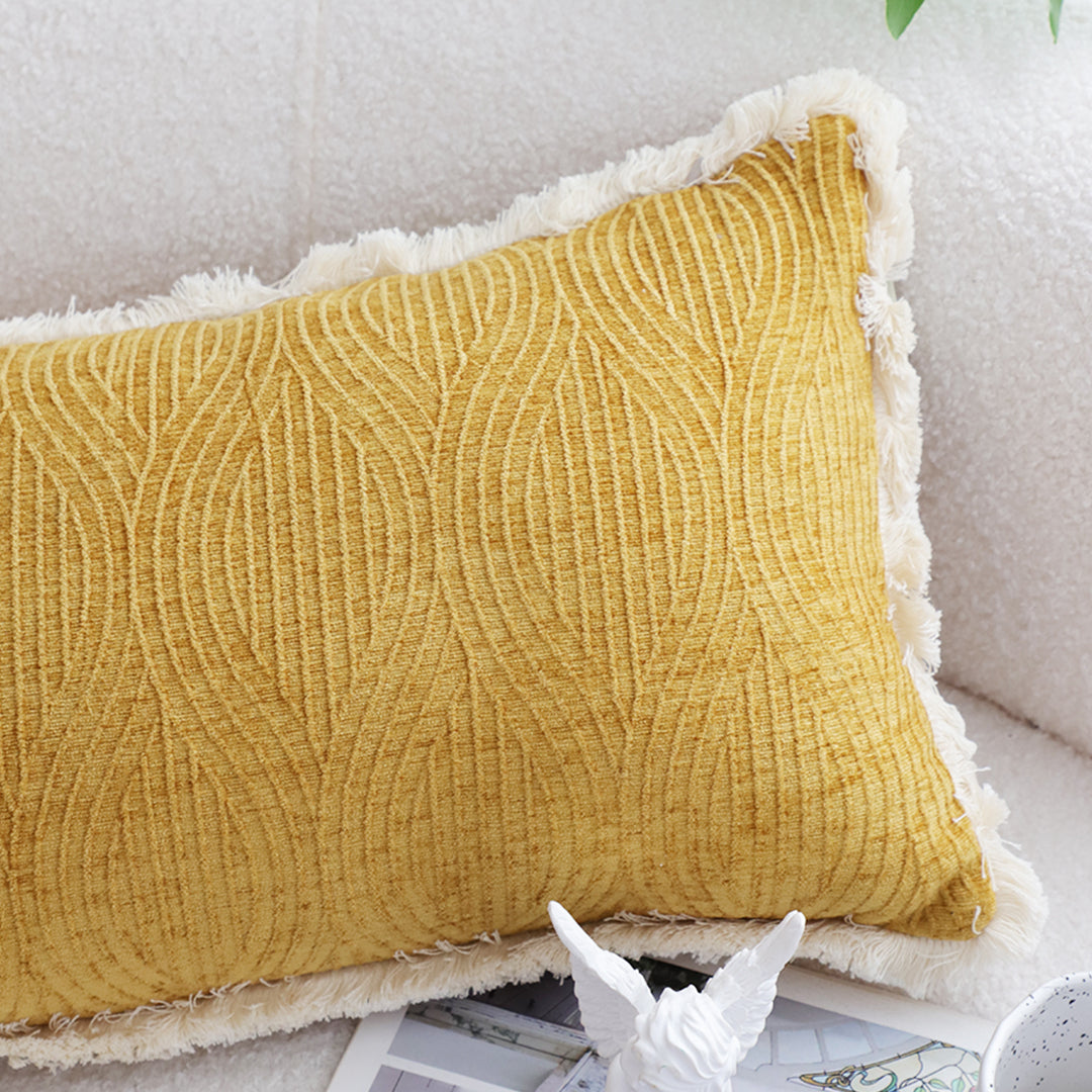 35cm Throw Pillow Turmeric Yellow Aesthetic Chenille Texture