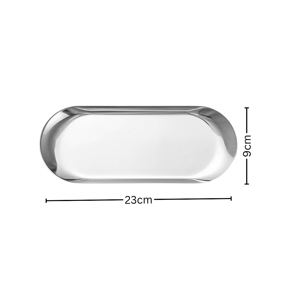 Silver Nordic Oval Plate Set Small, Medium, and Large for 3 Pieces Kitchen