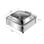 Stainless Steel Square Chafing Dish Tray with Top Lid
