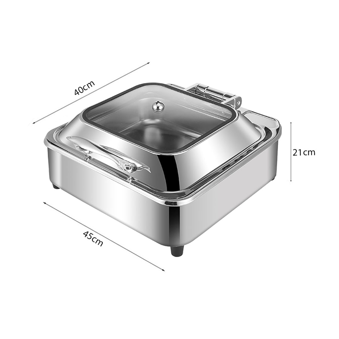Stainless Steel Square Chafing Dish Tray with Top Lid