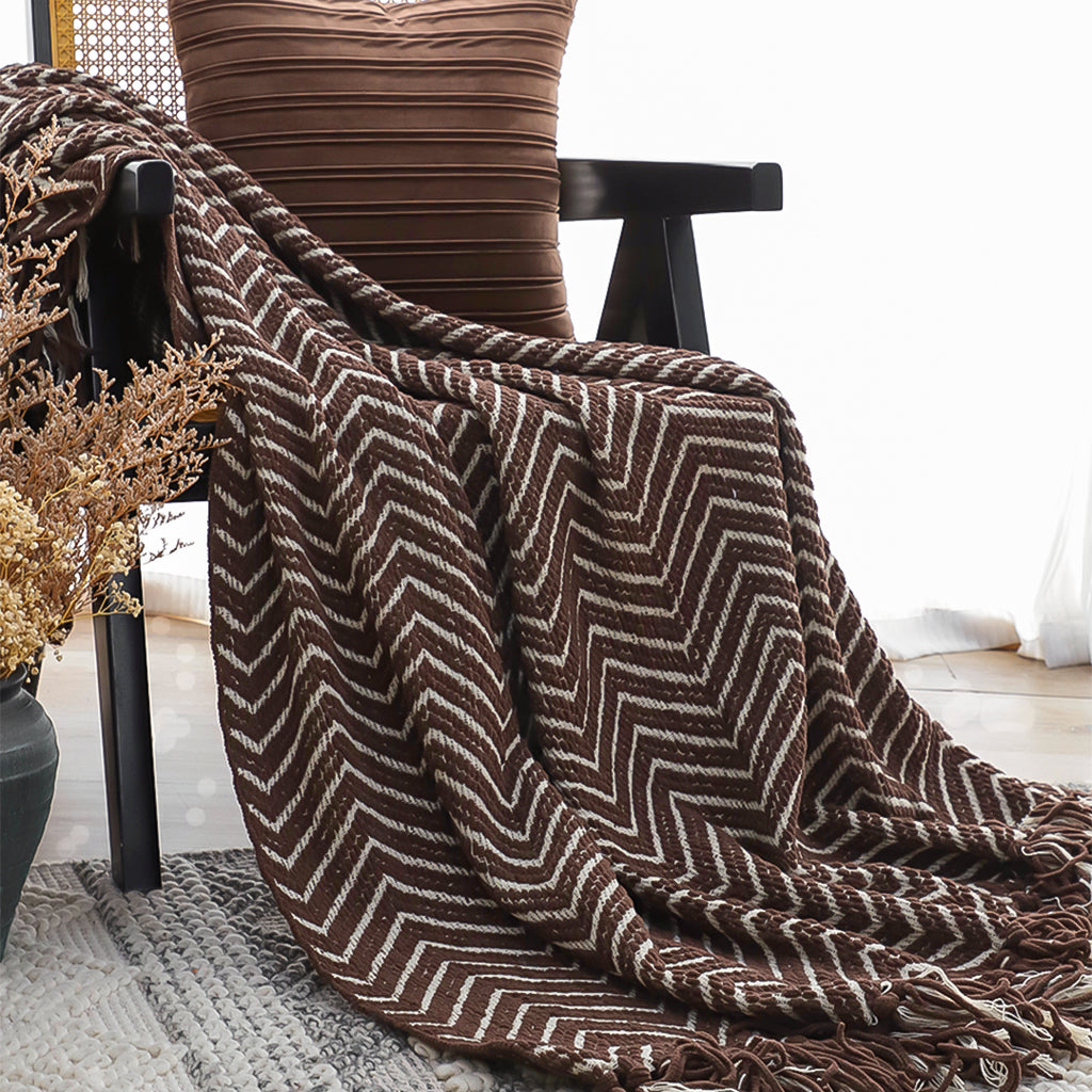 SOGA Chocolate Brown Throw Blanket 130x170cm Soft Polyester