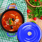 Cast Iron Porcelain Casserole 3.6L Blue 24cm