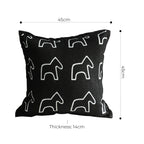 45cm Throw Pillow Black Teddy Fleece Square