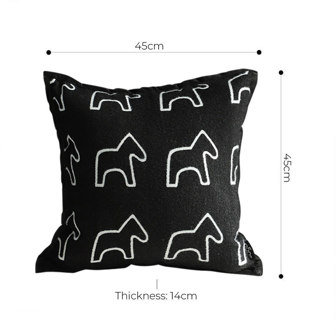 45cm Throw Pillow Black Teddy Fleece Square