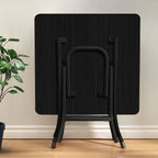 SOGA Black Square  Dining Table Portable with Lacquered Legs