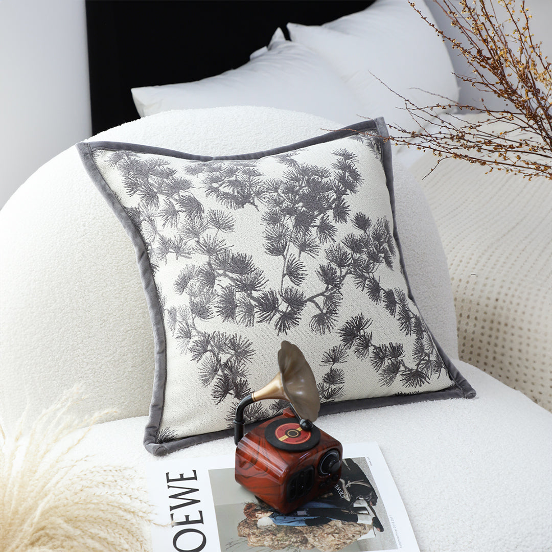 45cm Throw Pillow Black and White
