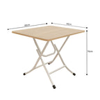 Wood-Colored Square Dining Table Portable