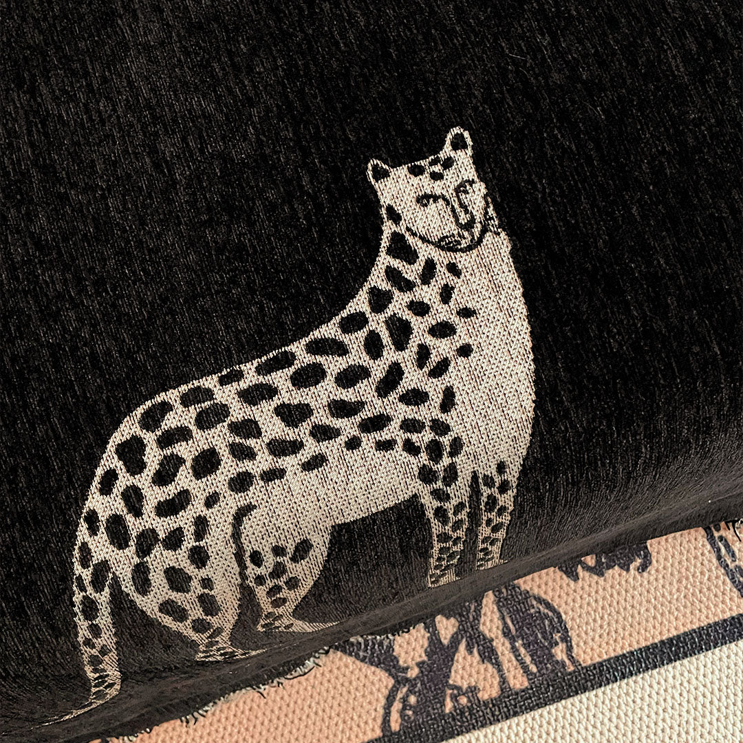 SOGA Three-seater Black Sofa Cover Leopard Print 180x340cm Polyester