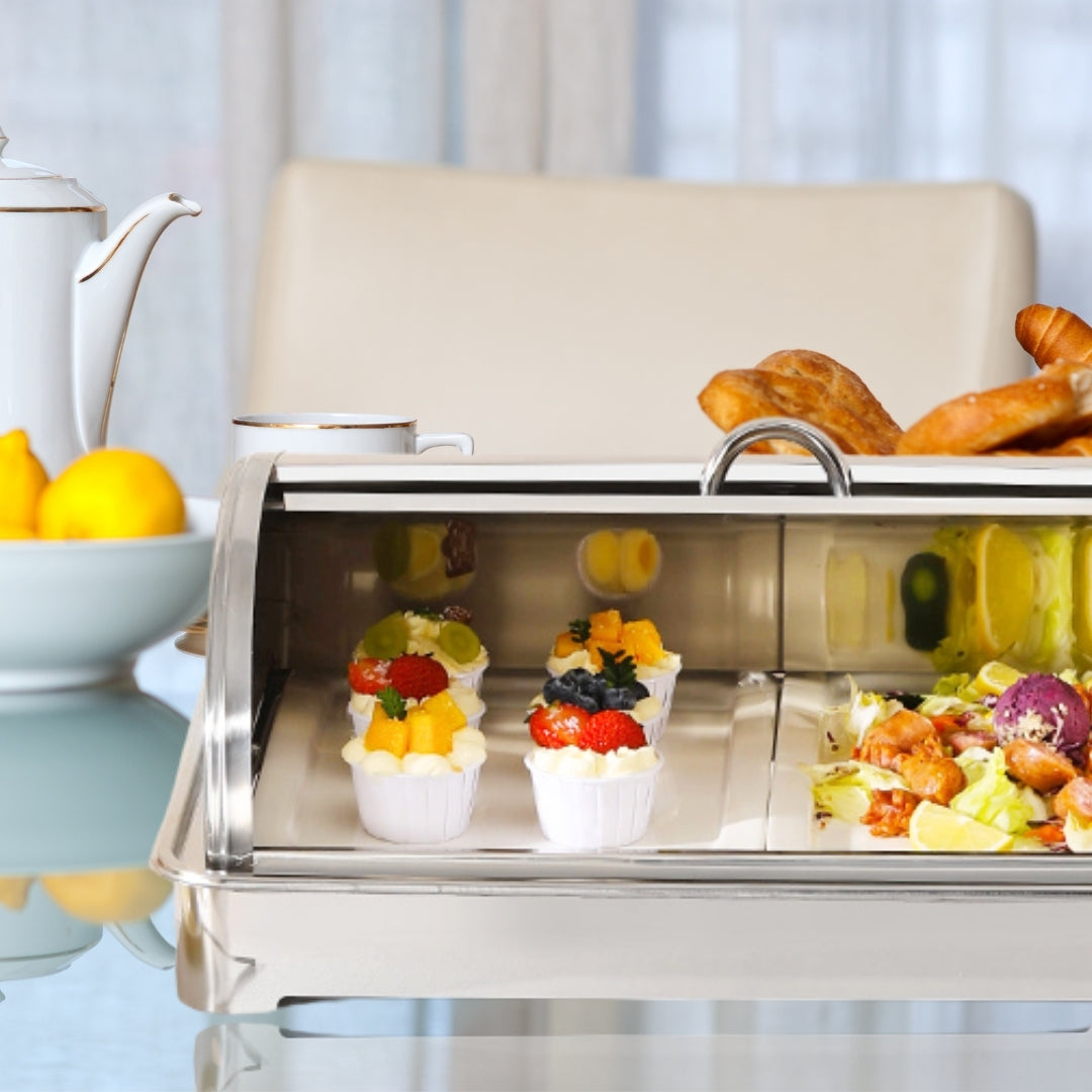 SOGA 59x38.5cm Silver Chafing Dish Buffet Server for Kitchen Dining Essential