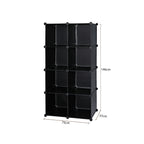 4 Tier 8-Cube Black Portable Wardrobe