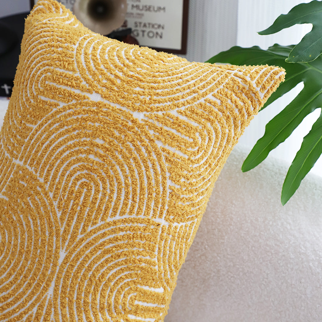 35cm Mustard Yellow Throw Pillow Geometric