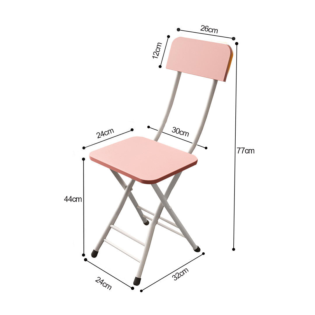 Foldable Chair Space Saving Seat Set of 2 Pink
