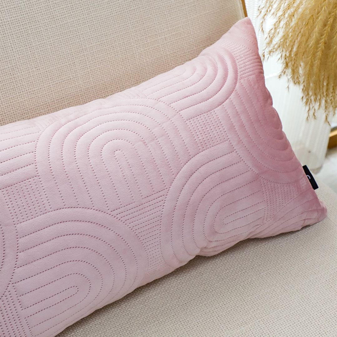 SOGA 30cm Pink Textured Geometric Pattern Decorative Throw Pillow