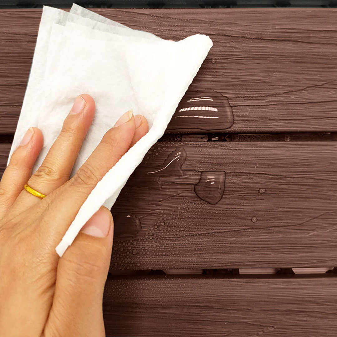 Dark Chocolate DIY Wooden Composite Decking Tiles  Set of 11