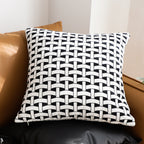 SOGA 50cm Black & White Pattern Throw Pillow Polyester Fiber Cotton