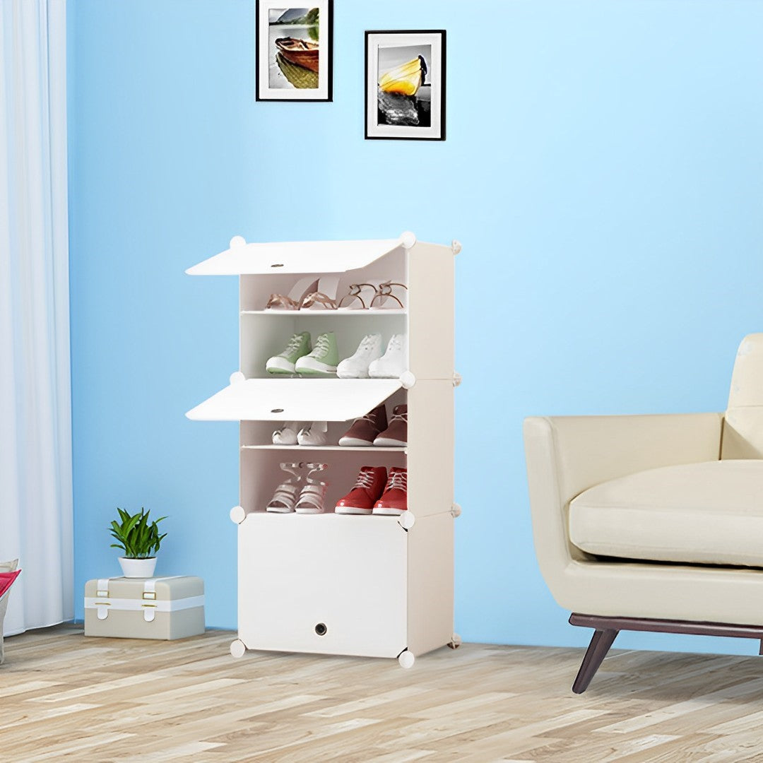 5 Tier White Shoe Rack Organizer