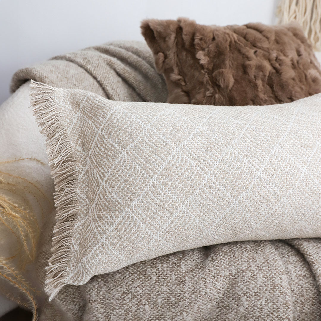 SOGA 35cm Natural Woven Fringe Throw Pillows