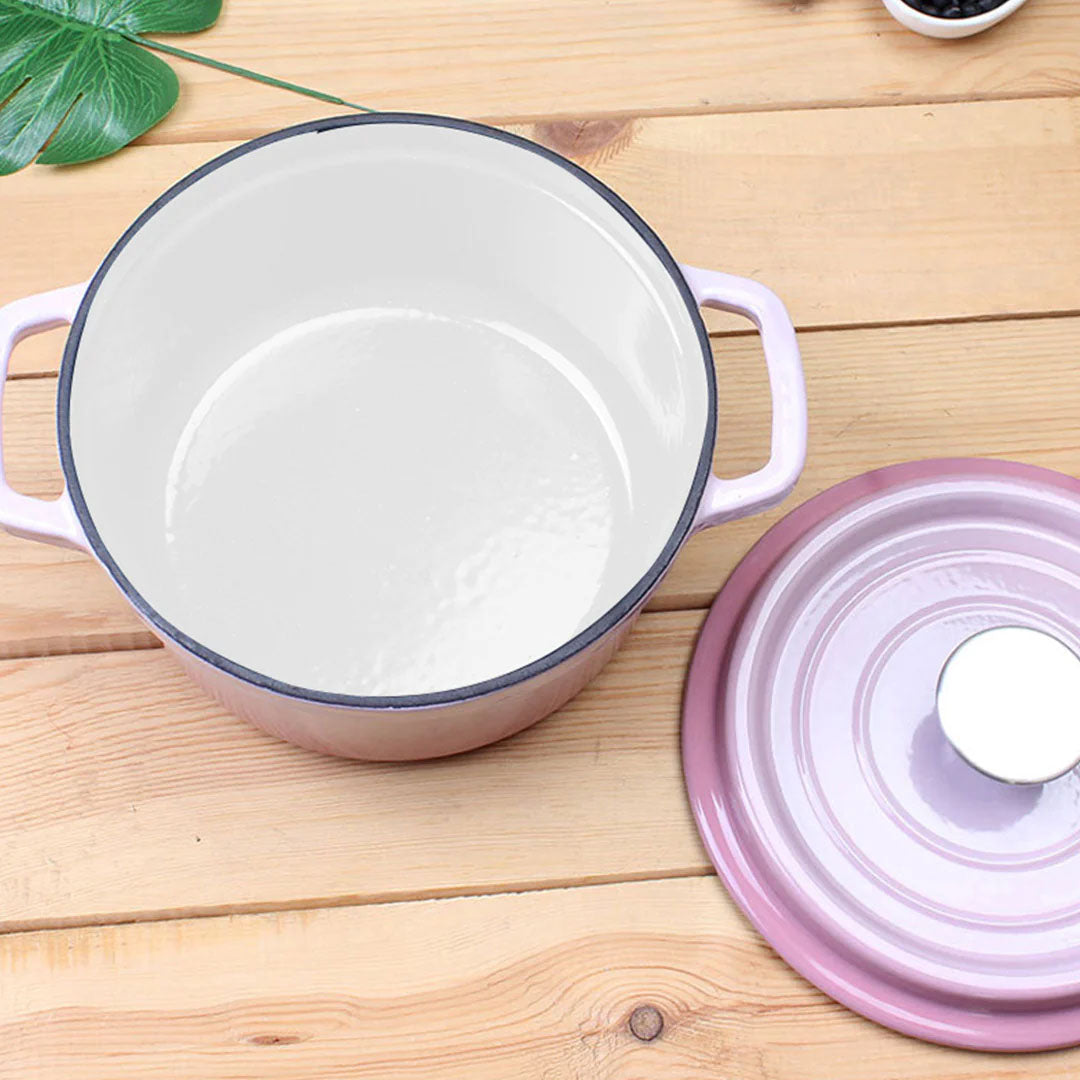 Cast Iron Ceramic Casserole 2.7L Pink 22cm