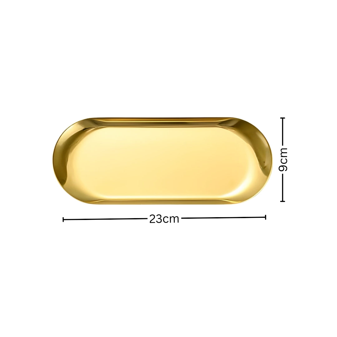 Gold Nordic Oval Plate Set Small, Medium, and Large for 3 Pieces Kitchen Essentials