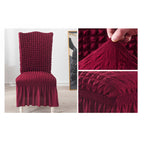 Burgundy Chair Cover Seat Protector with Ruffle Skirt