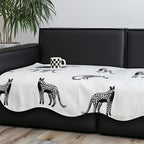 SOGA Three-Seater White Leopard Print 90x210cm Throw Blanket Sofa Cover