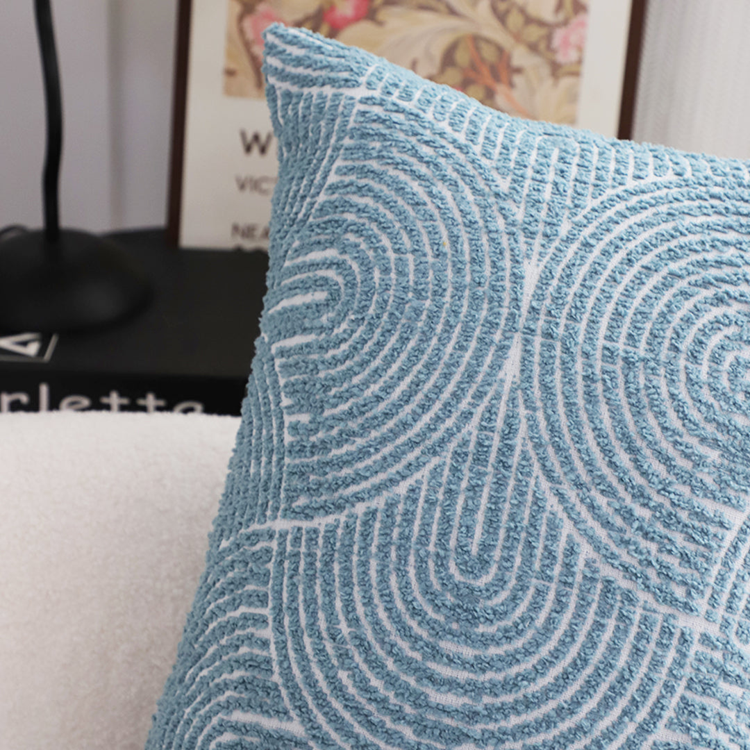 35cm Blue Throw Pillow Geometric Indoor and Outdoor Corded