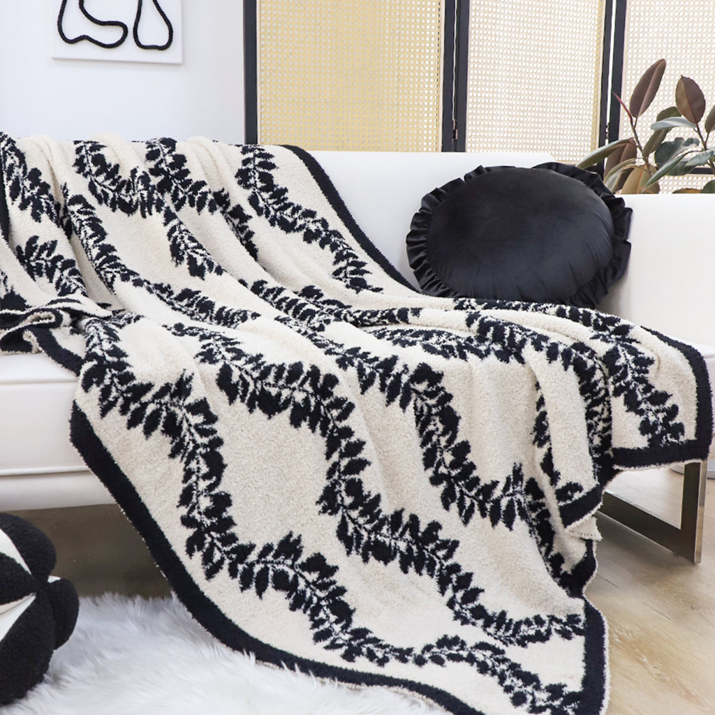 130x170cm Throw Blanket Retro Vine Pattern