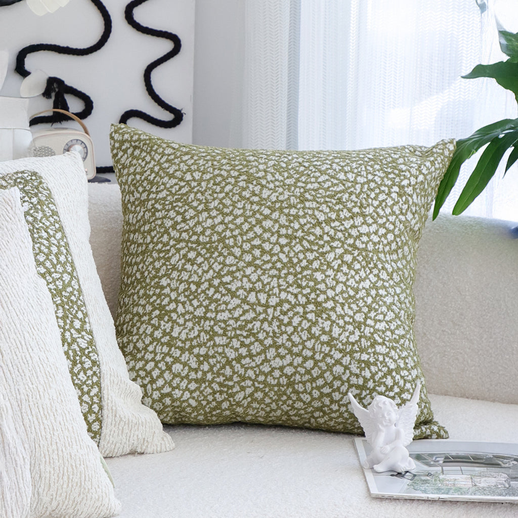 SOGA 50cm Modern Olive Green Speckled Pattern Textured Throw Pillow