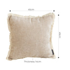 SOGA 45cm Throw Pillow Latte Color Chenille Textured with Tassels